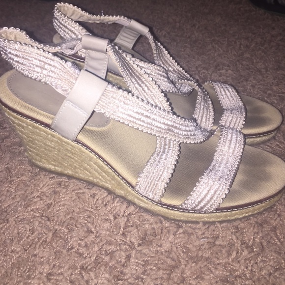 Strappy tan wedges. Size 9