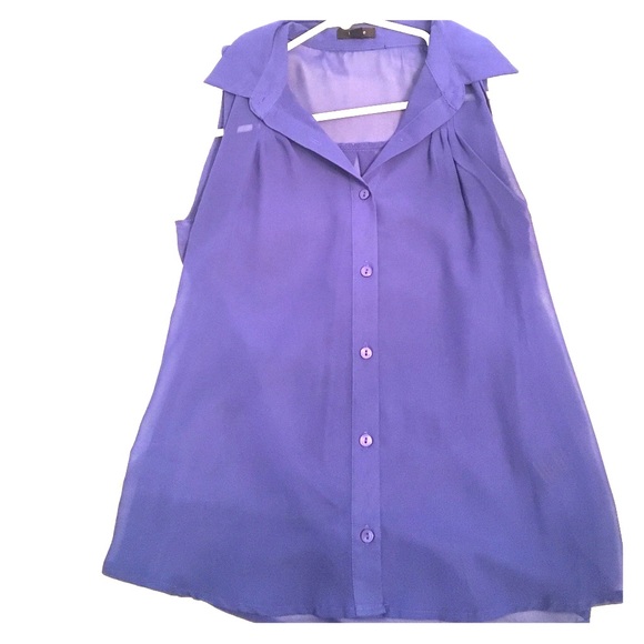 Royal blue sheer top