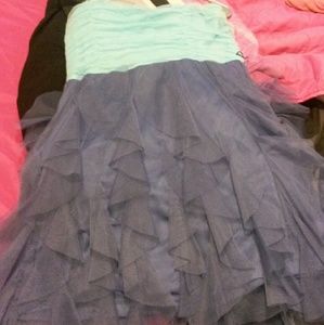 A blue and purple dress