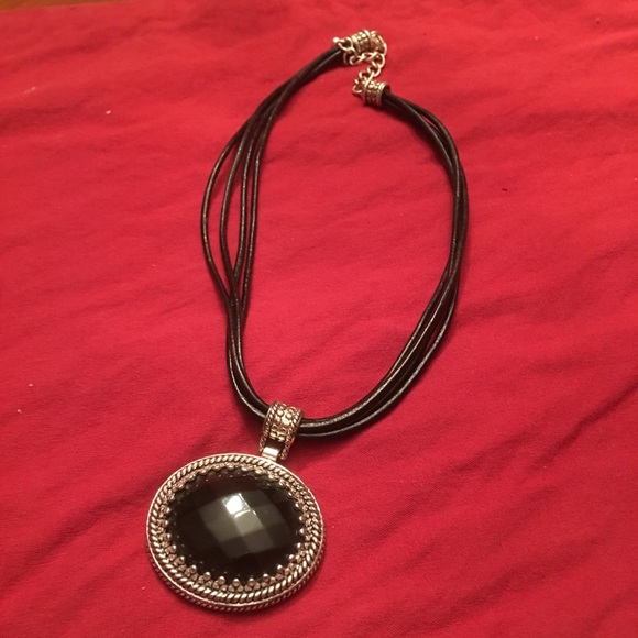 Black Gemmed Statement Necklace