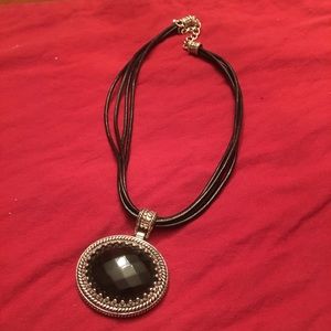 Black Gemmed Statement Necklace