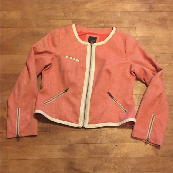 The Limited Orange/Salmon Full Zip Jacket - L