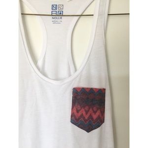 White pocket Nollie tank from PacSun