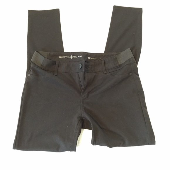 Vera Wang Black Leggings M - Picture 2 of 4