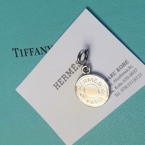 Auth silver Hermes charm necklace pendant