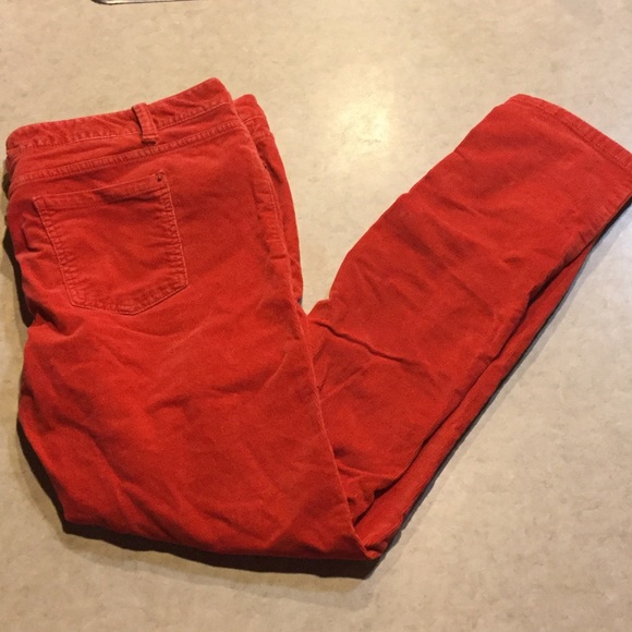 Mossimo dark orange skinny corduroy pants