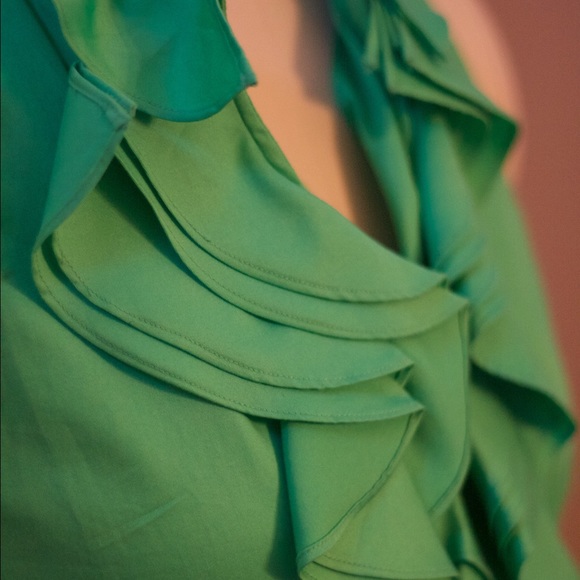 Green A line spring dress - Picture 2 of 3
