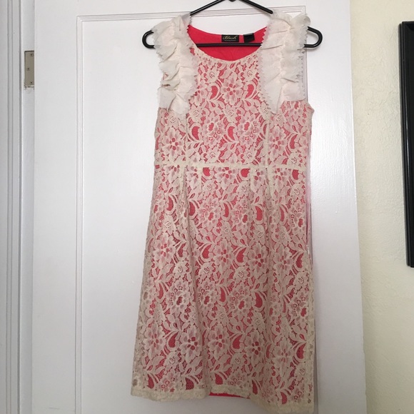 Coral and lace dress Blush dress