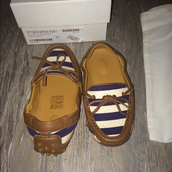 Toddler gucci loafers blue & white size 24 us 8 - Picture 3 of 4