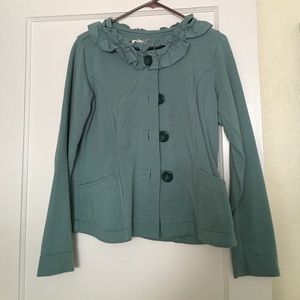 Nick and Mo turquoise button up jacket