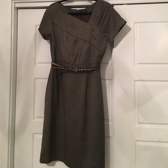 Classic brown tweed dress