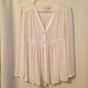 ASOS petite sheer white blouse