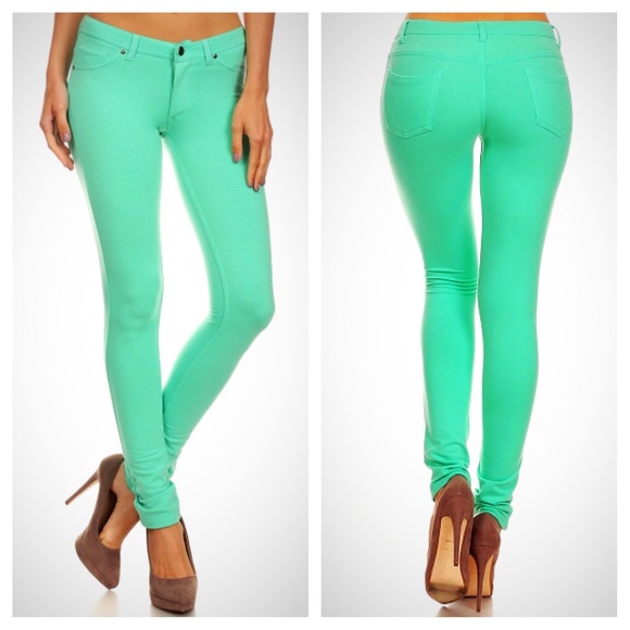 Spearmint skinny jeans