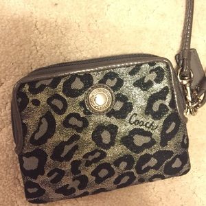 Coach cheetah print wristlet