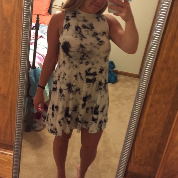 Black & White Tie Dye Dress SOLD - Picture 2 of 2