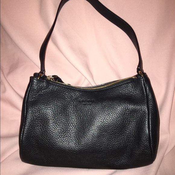 Kate Spade black leather tote handbag