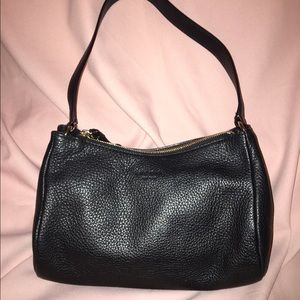 Kate Spade black leather tote handbag