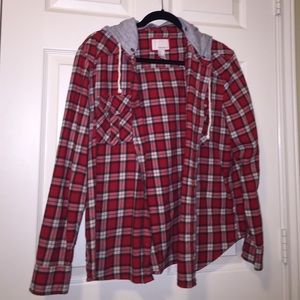 red plaid flannel
