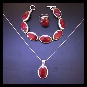 Necklace with matching bracelet & ring.