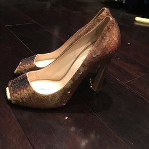 Gold sequined Prada shoes, size 38