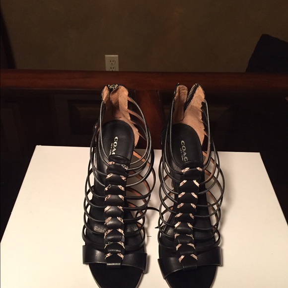 Authentic Coach Caged High Heel Sandals.