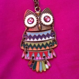 Colorful owl necklace