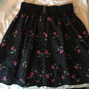 F21 Polka Dot Rose Skirt