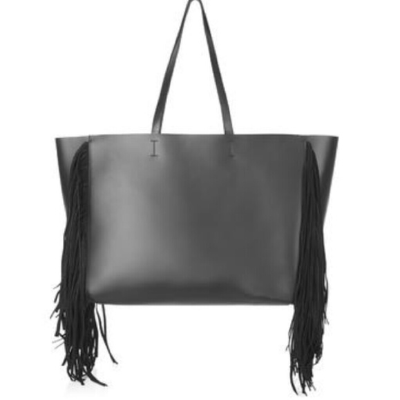 Charcoal Fringe Tote