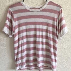 Brandy Melville pink and white striped shirt