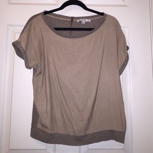 short sleeve color block top
