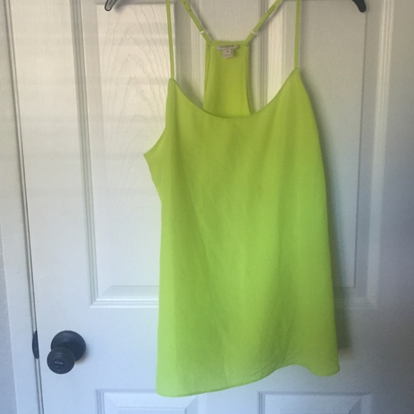 J crew neon yellow/green racer back tank! RePosh!