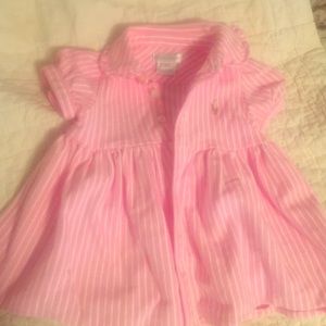 Pink and white infant dress
