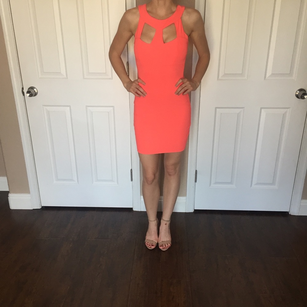 ‼️4EVER CLOSED IN 8 DAYS ‼️Neon Coral Dress