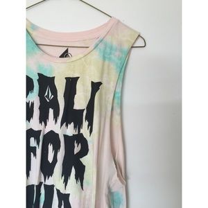 Cotton candy tie-dye graphic Volcom tank
