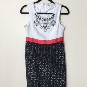 🎄 HOLIDAY SALE🎄Kensie White, Black & Coral Dress