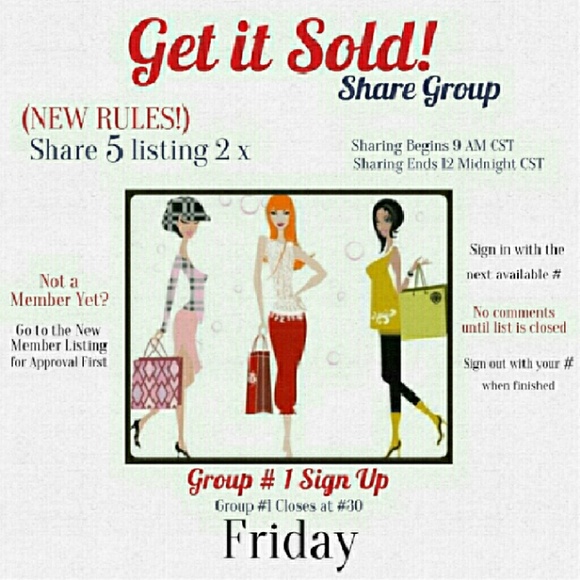 7/15 Friday GET IT SOLD SHARE GROUP SIGN UP SHEETS