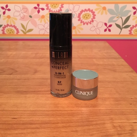 Milani foundation and Clinique concealer