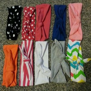 Set of 10 toddler knot headbands