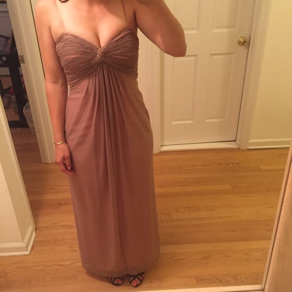 Beaded dusty rose gown - Picture 2 of 4