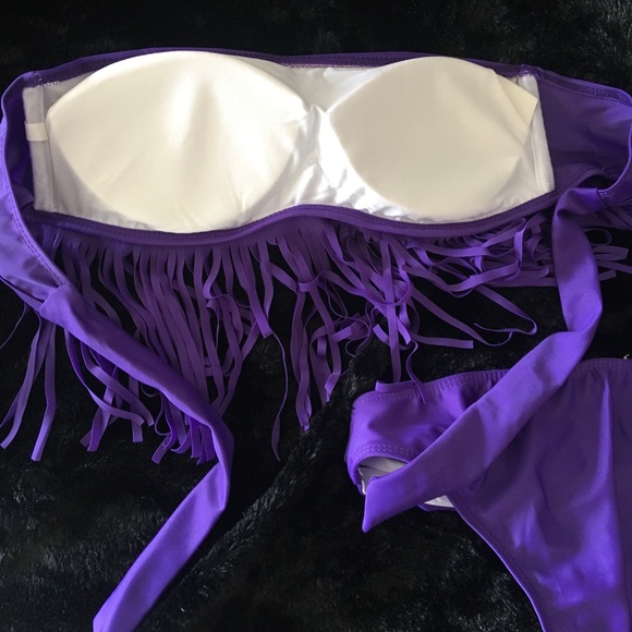 Brand new fringe  bikini set size Small 2-4 purple - Picture 6 of 6