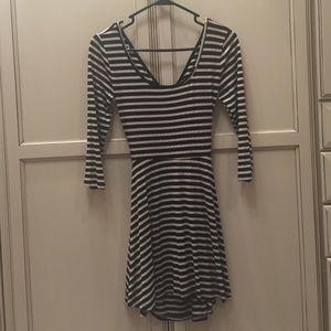 Striped dress with open back