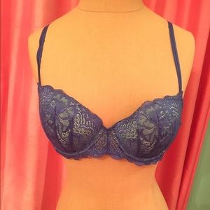 Blue Victoria's Secret Push up Demi bra