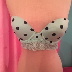Victoria's Secret Aqua bustier polka dot bra