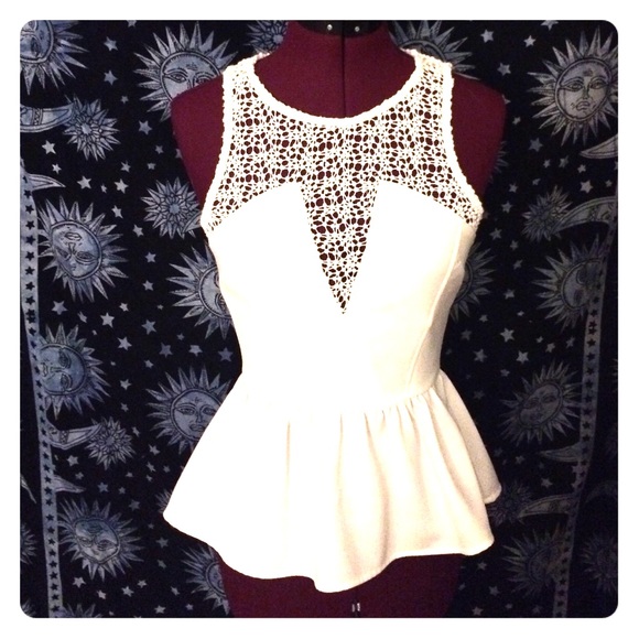 White Peplum top