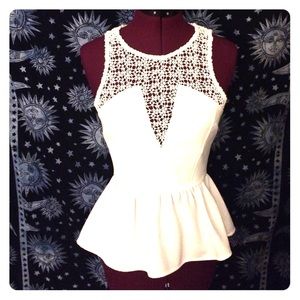 White Peplum top