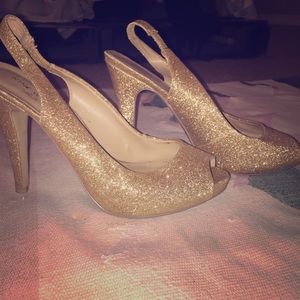 Nine West gold heels