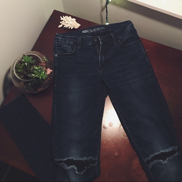 Ripped dark wash jeans