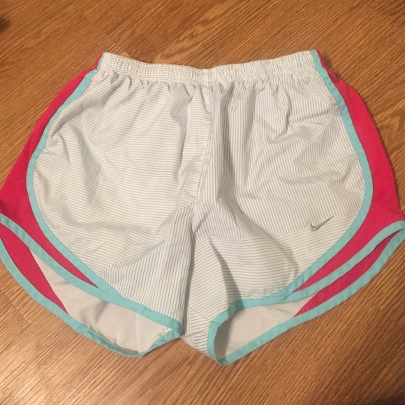 Light blue and hot pink pattern Nike shorts