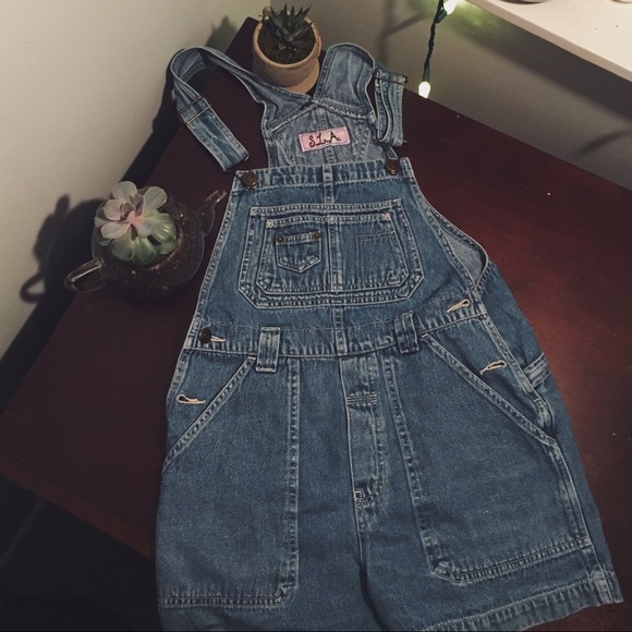 Light washed denim overalls