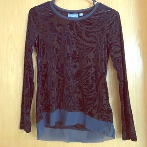 🌸Vera Wang velvet long sleeve top